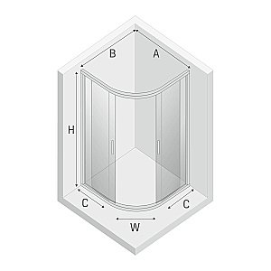 Душевой уголок NEW TRENDY NEW PRAKTIC K-0575 80x80 стекло прозрачное/профиль хром купить в интернет-магазине Sanbest