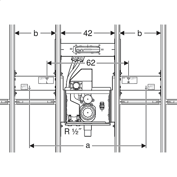 Инсталляция для раковины Geberit GIS 461.471.00.1 купить в интернет-магазине сантехники Sanbest