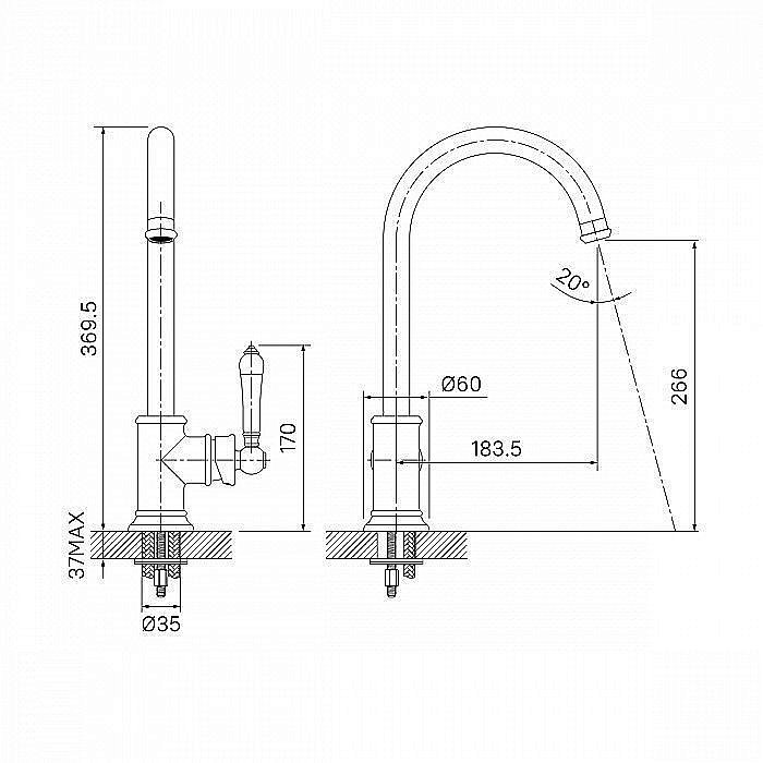 Смеситель для кухни IDDIS Oxford OXFSBJ0i05 купить в интернет-магазине сантехники Sanbest