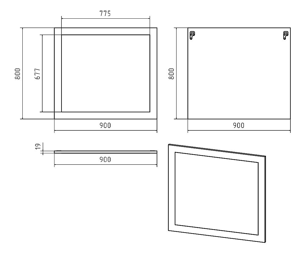 Зеркало-рамка Misty Купер 90 П-Куп02090-012 в ванную от интернет-магазине сантехники Sanbest