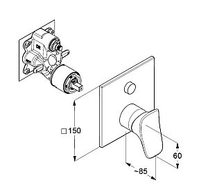 Смеситель для душа Kludi Ambienta 537590575 хром купить в интернет-магазине сантехники Sanbest