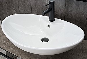 Раковина накладная Gid Lago 65 N9004 51205 белая купить в интернет-магазине Sanbest