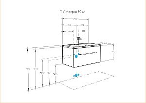 Тумба с раковиной Акватон Мадрид/Фабиа 80 белая глянцевая для ванной в интернет-магазине Sanbest