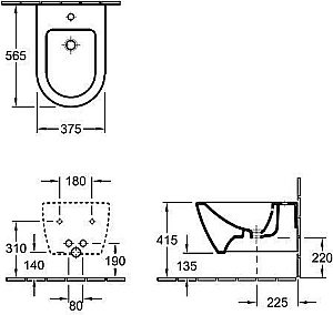 Биде подвесное Villeroy&Boch Subway 2.0 54000001 альпийский белый купить в интернет-магазине Sanbest
