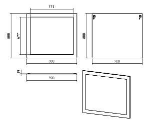 Зеркало-рамка Misty Купер 90 П-Куп02090-012 в ванную от интернет-магазине сантехники Sanbest