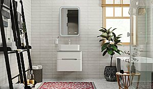 Зеркальный шкаф Jorno Bosko 60 Bos.03.60/W белый купить в интернет-магазине сантехники Sanbest