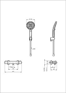 Смеситель для душа с термостатом WONZON & WOGHAND INN 3 WW-B2003-A-BGG темный графит купить в интернет-магазине сантехники Sanbest