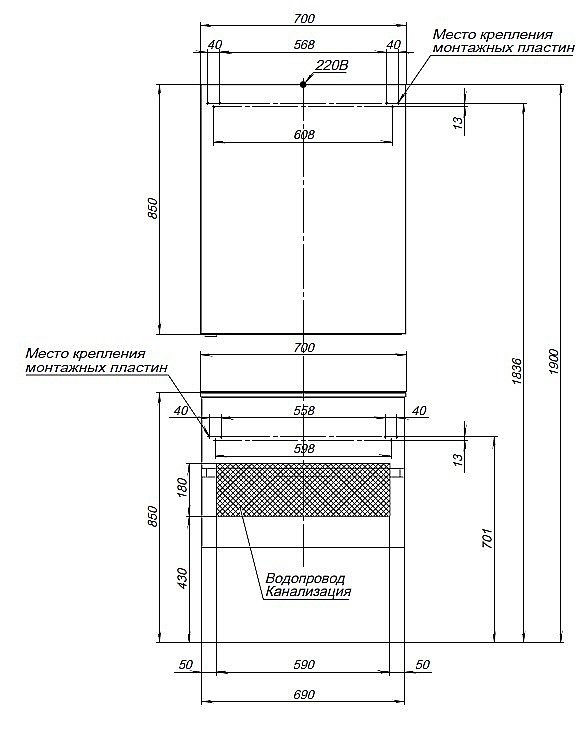 Зеркальный шкаф Aquanet Алвита new 70 серый купить в интернет-магазине сантехники Sanbest