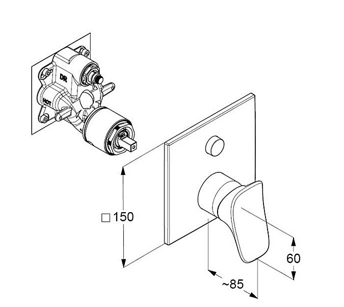 Смеситель для душа Kludi Ambienta 537590575 хром купить в интернет-магазине сантехники Sanbest