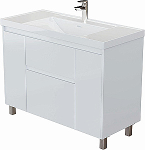 Тумба с раковиной Aquanet Nova Lite 2.0 110 346342+347434 белая глянцевая для ванной в интернет-магазине Sanbest