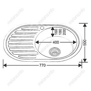 Мойка кухонная с сифоном Melana 122 N(*15) купить в интернет-магазине сантехники Sanbest