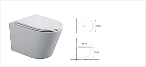 Унитаз подвесной CeramaLux TR5178-1 безободковый, с крышкой микролифт, белый глянцевый купить в интернет-магазине Sanbest