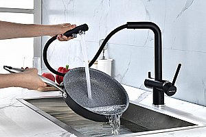 Смеситель для кухни Paulmark Serpentine Se213222-AN антрацит купить в интернет-магазине сантехники Sanbest