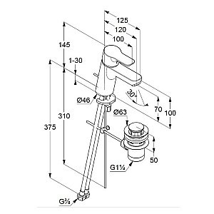 Смеситель для раковины Kludi Pure&Easy 373829165 купить в интернет-магазине сантехники Sanbest
