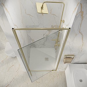 Душевая дверь Niagara Nova NG-45-10ASG 100 прозрачная/профиль брашированное золото купить в интернет-магазине Sanbest