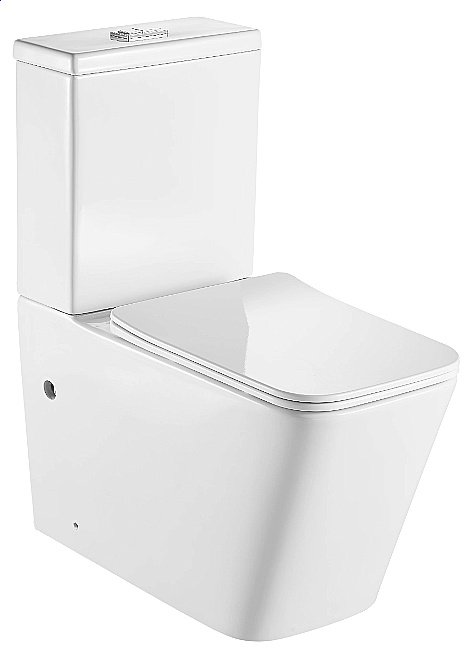 Унитаз напольный Hansmann keramik  KVADRO УНИ0005 безободковый, с крышкой микролифт, с бачком купить в интернет-магазине Sanbest