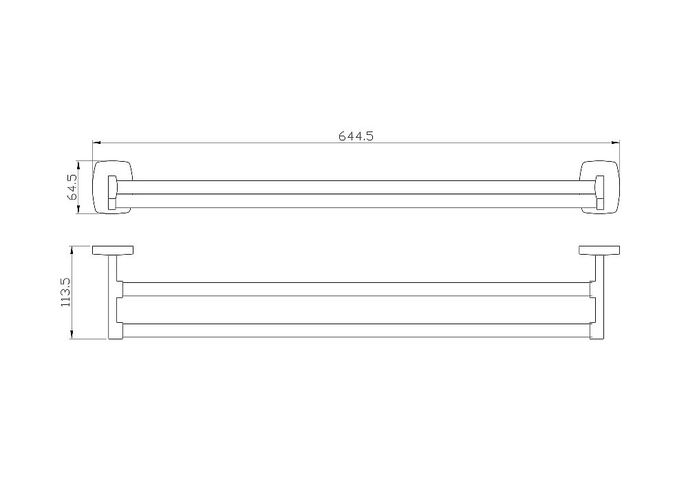Полотенцедержатель двойной WONZON & WOGHAND PORTO, Хром (WW-1001) купить в интернет-магазине сантехники Sanbest