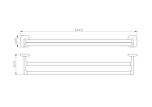Полотенцедержатель двойной WONZON & WOGHAND PORTO, Хром (WW-1001) купить в интернет-магазине сантехники Sanbest
