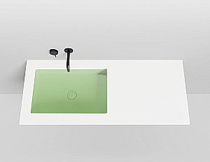 Раковина врезная снизу столешницы Salini MAREA 14 1802214MF 60 из искусственного камня S-Stone, матовая, цвет по RAL полностью купить в интернет-магазине Sanbest