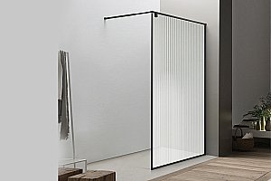 Душевое ограждение Royal Bath BERN 120 RB 120-C-BL стекло рифленое/профиль черный купить в интернет-магазине Sanbest