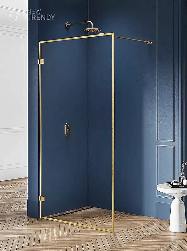 Душевое ограждение NEW TRENDY AVEXA GOLD BRUSHED EXK-3137 120 стекло прозрачное/профиль золото купить в интернет-магазине Sanbest
