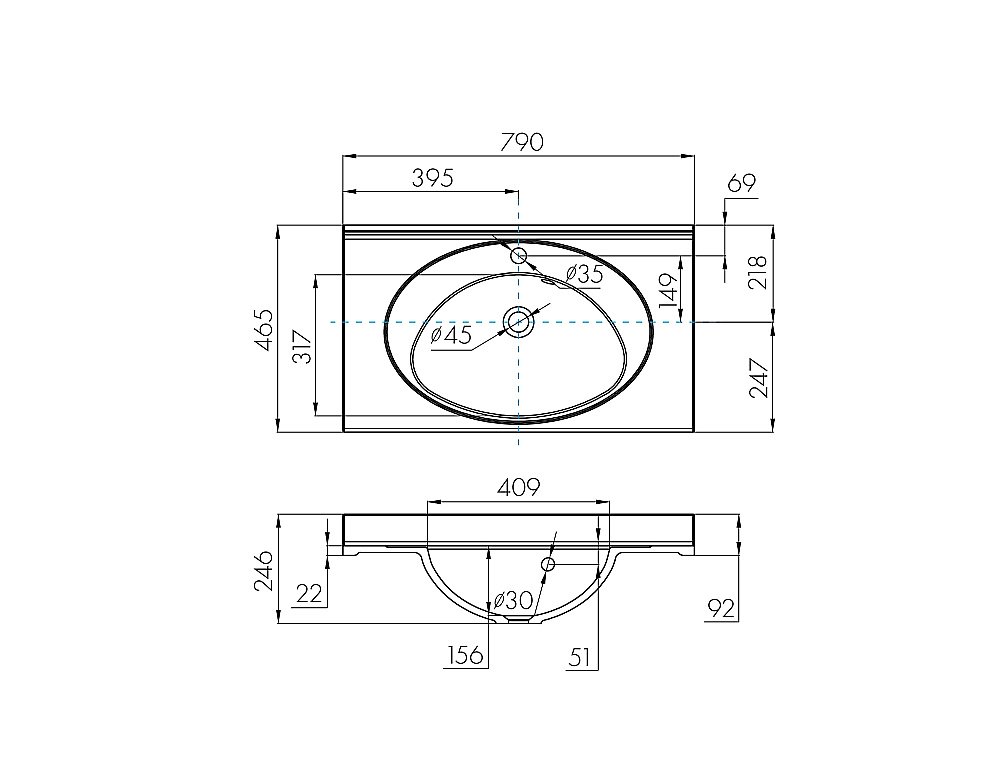 Раковина Акватон Отель 79 1A70063NOT010 белая купить в интернет-магазине Sanbest