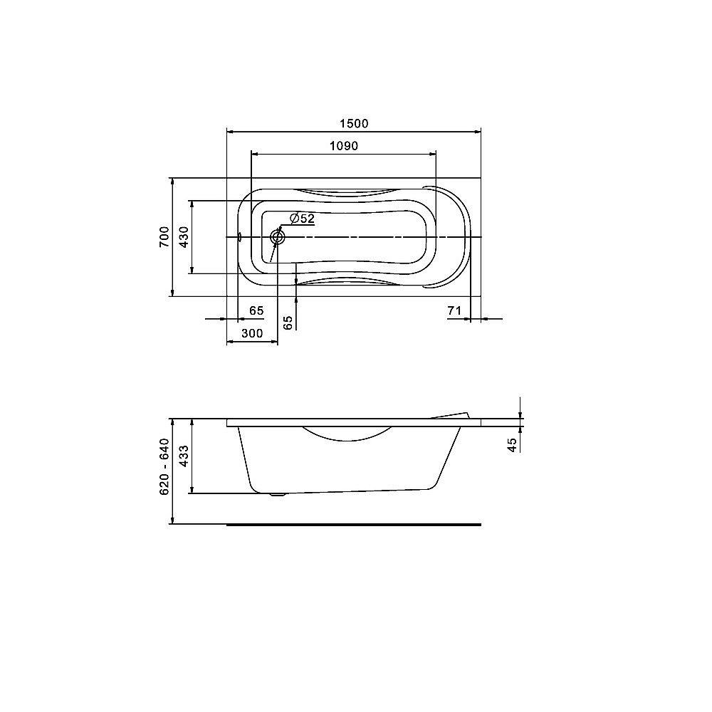 Ванна акриловая Santek Тенерифе 150x70 1.WH30.2.213 белая купить в интернет-магазине Sanbest