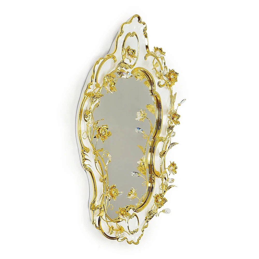 Зеркало Migliore EMOZIONI 27564 белый/декор золото в ванную от интернет-магазине сантехники Sanbest