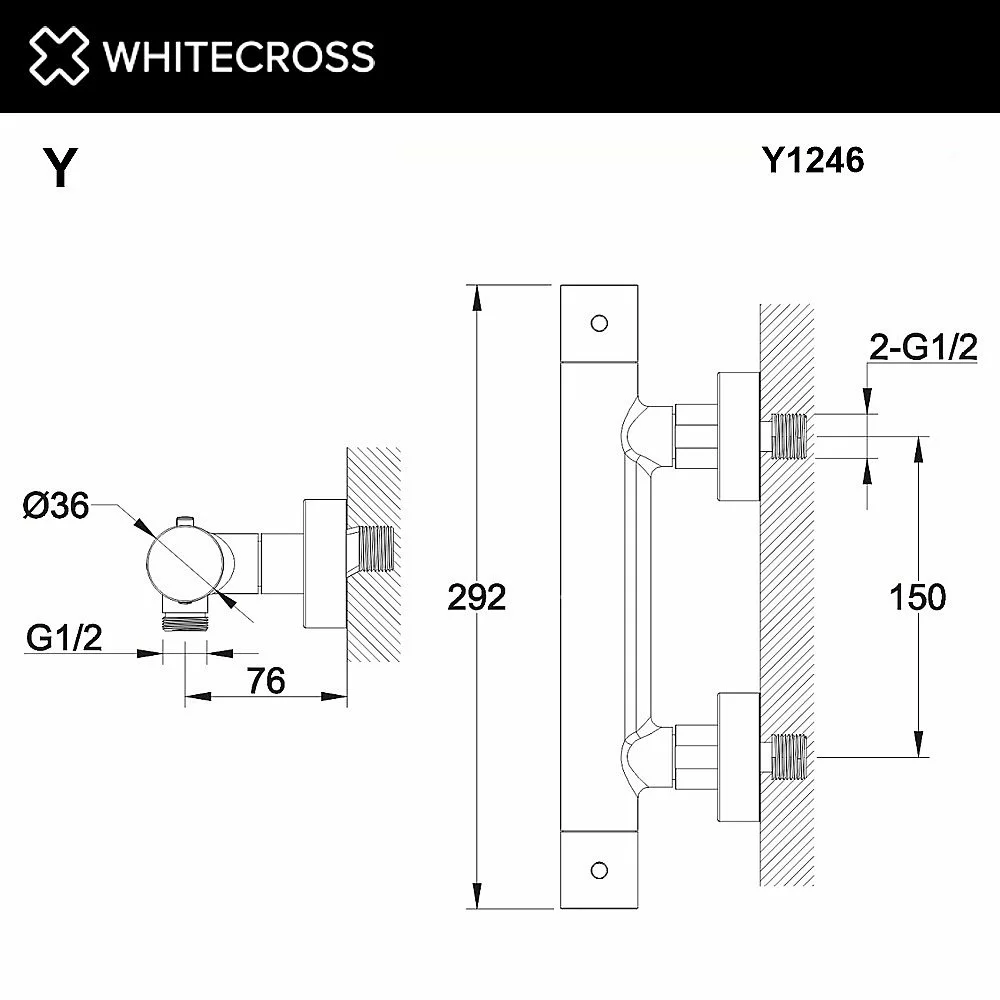 Смеситель для душа WhiteCross Y Y1246NIB никель брашированный купить в интернет-магазине сантехники Sanbest