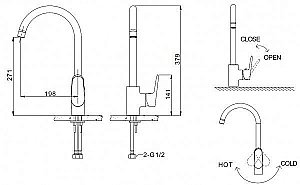 Смеситель для кухни BRAVAT Pure F7105161C купить в интернет-магазине сантехники Sanbest