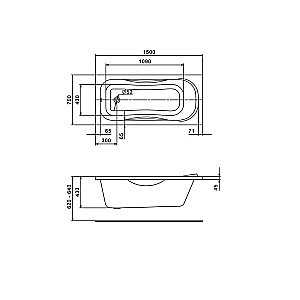Ванна акриловая Santek Тенерифе 150x70 1.WH30.2.213 белая купить в интернет-магазине Sanbest
