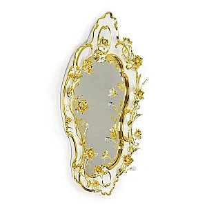 Зеркало Migliore EMOZIONI 27564 белый/декор золото в ванную от интернет-магазине сантехники Sanbest