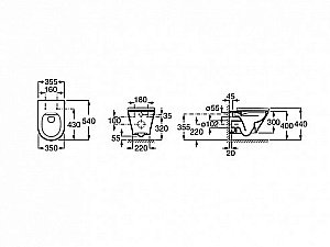 Унитаз подвесной Roca The Gap Round 3460NL000 безободковый купить в интернет-магазине Sanbest