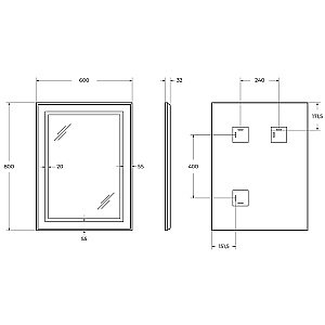Зеркало BelBagno Kraft SPC-KRAFT-600-800-SENS-AL сатин в ванную от интернет-магазине сантехники Sanbest
