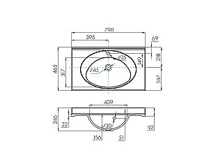 Раковина Акватон Отель 79 1A70063NOT010 белая купить в интернет-магазине Sanbest