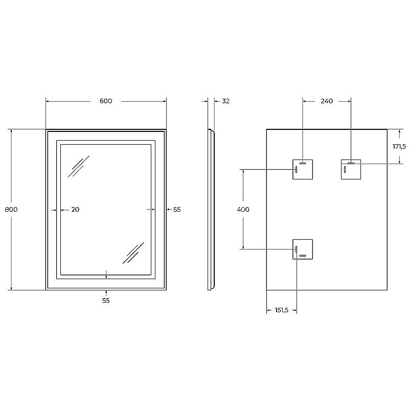 Зеркало BelBagno Kraft SPC-KRAFT-600-800-SENS-AL сатин в ванную от интернет-магазине сантехники Sanbest
