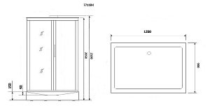 Душевая кабина Niagara Luxe NG-7711GBK 120x90 золото купить в интернет-магазине Sanbest