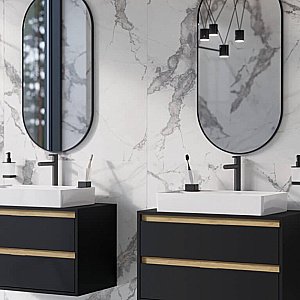 Зеркало Excellent Revia 50х100 DOEX.RE100.050.BL черное матовое в ванную от интернет-магазине сантехники Sanbest