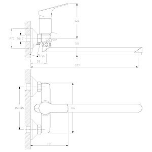 Смеситель для ванны Rossinka RS29-33 купить в интернет-магазине сантехники Sanbest