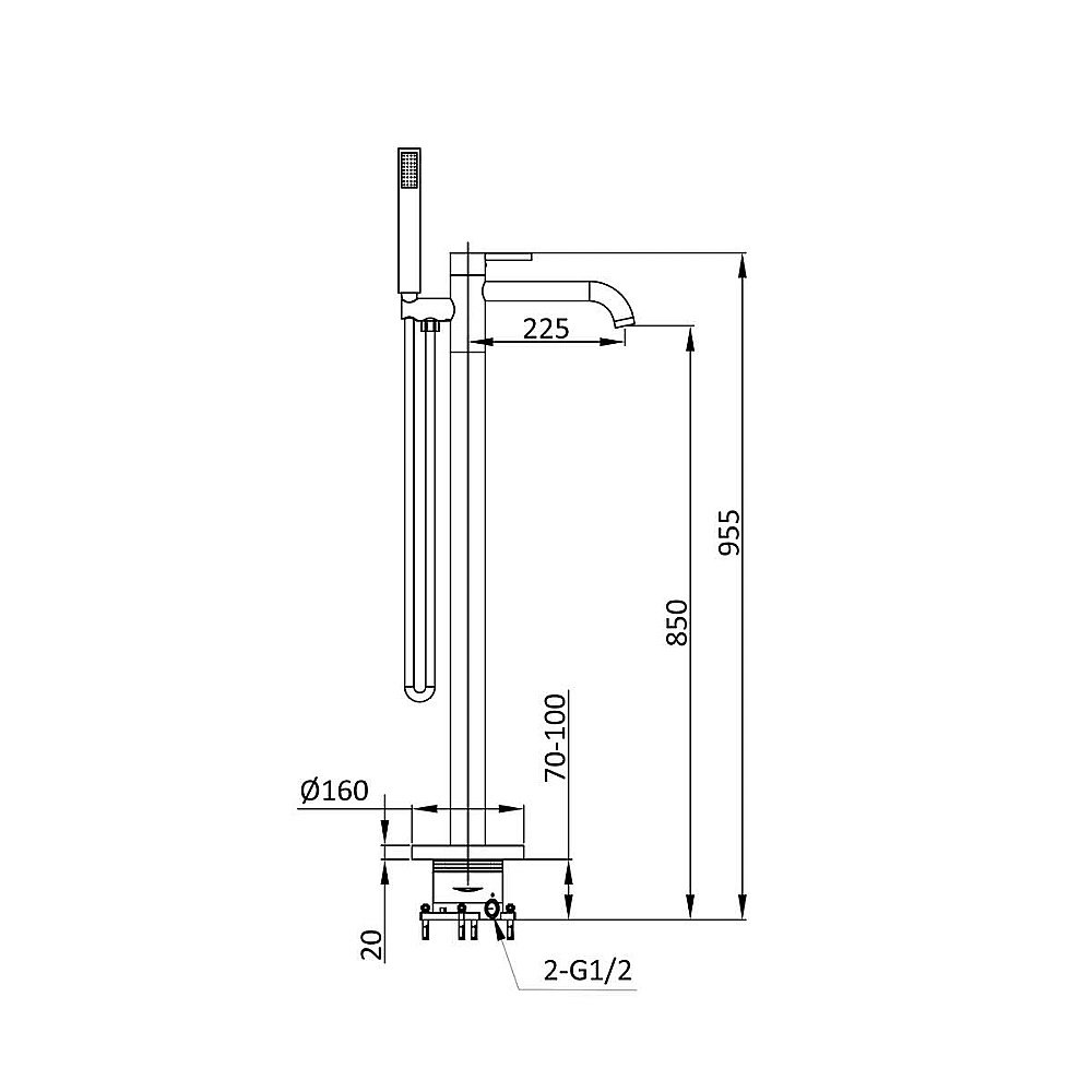 Смеситель для ванны Vincea Desire VTF-1DBG брашированное золото купить в интернет-магазине сантехники Sanbest