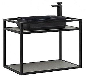 Консоль с раковиной Allen Brau Liberty 75 1.33001.BB черная для ванной в интернет-магазине сантехники Sanbest