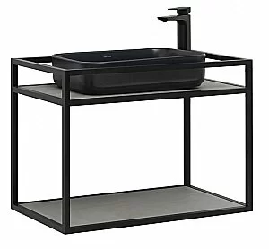 Консоль с раковиной Allen Brau Liberty 75 1.33001.BB черная для ванной в интернет-магазине сантехники Sanbest