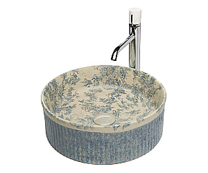 Раковина Bronze de Luxe Brousse 36 4116 голубая с декором купить в интернет-магазине Sanbest