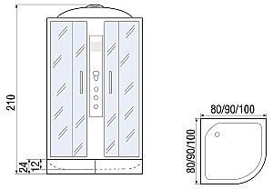 Душевая кабина RIVER DESNA 100/24 MT стекло матовое купить в интернет-магазине Sanbest