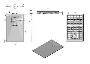 Душевой поддон Vincea VST-4SR9014A 140х90 антрацит купить в интернет-магазине Sanbest