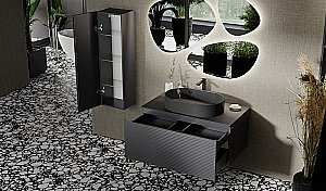 Тумба с раковиной Jorno Stone 100 белая для ванной в интернет-магазине Sanbest