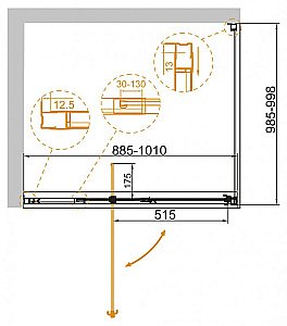 Душевой уголок Cezares Variante 90x100 VARIANTE-AH-1-90/100-100-C-Cr стекло прозрачное/профиль хром купить в интернет-магазине Sanbest