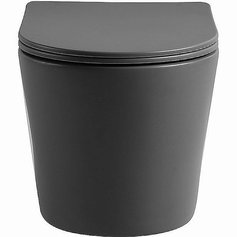 Унитаз Vincea Piatti VT1-11SMA безободковый, с крышкой микролифт, антрацит матовый купить в интернет-магазине Sanbest