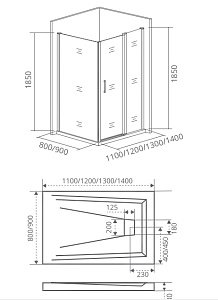 Душевой уголок Good door INFINITY WTW+SP 110x80 прозрачный купить в интернет-магазине Sanbest