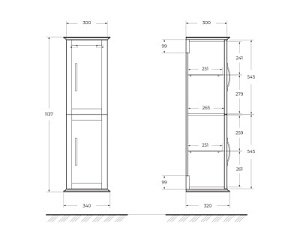 Пенал подвесной CEZARES TIFFANY 55335 34 Verde opaco для ванной в интернет-магазине сантехники Sanbest